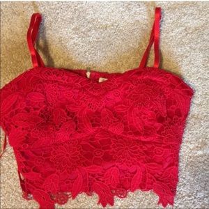 Red crop top